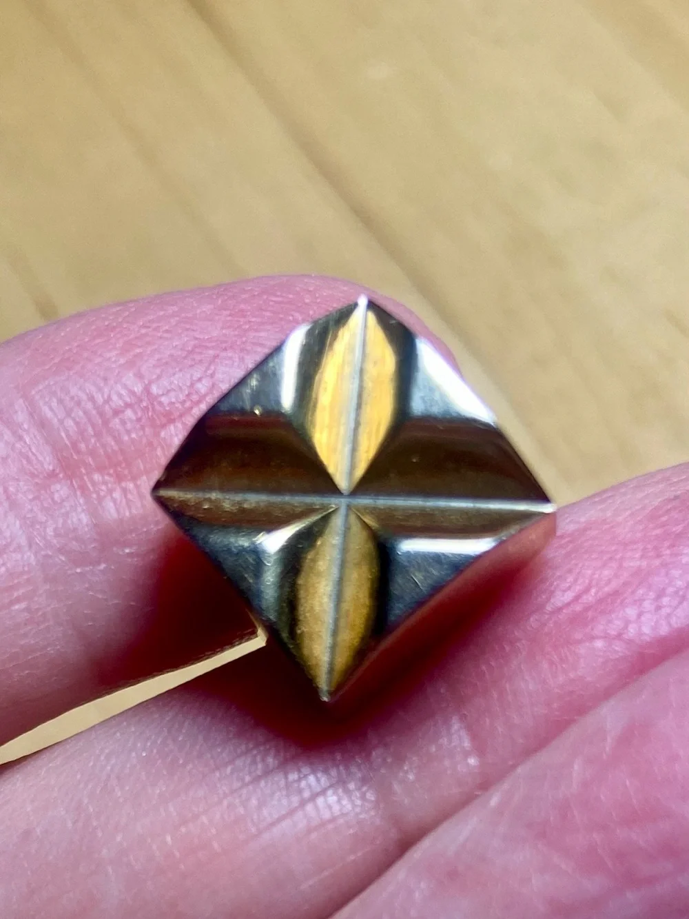 Vintage Gold toned Geometric Men's Cufflinks Square Design Signed Anson